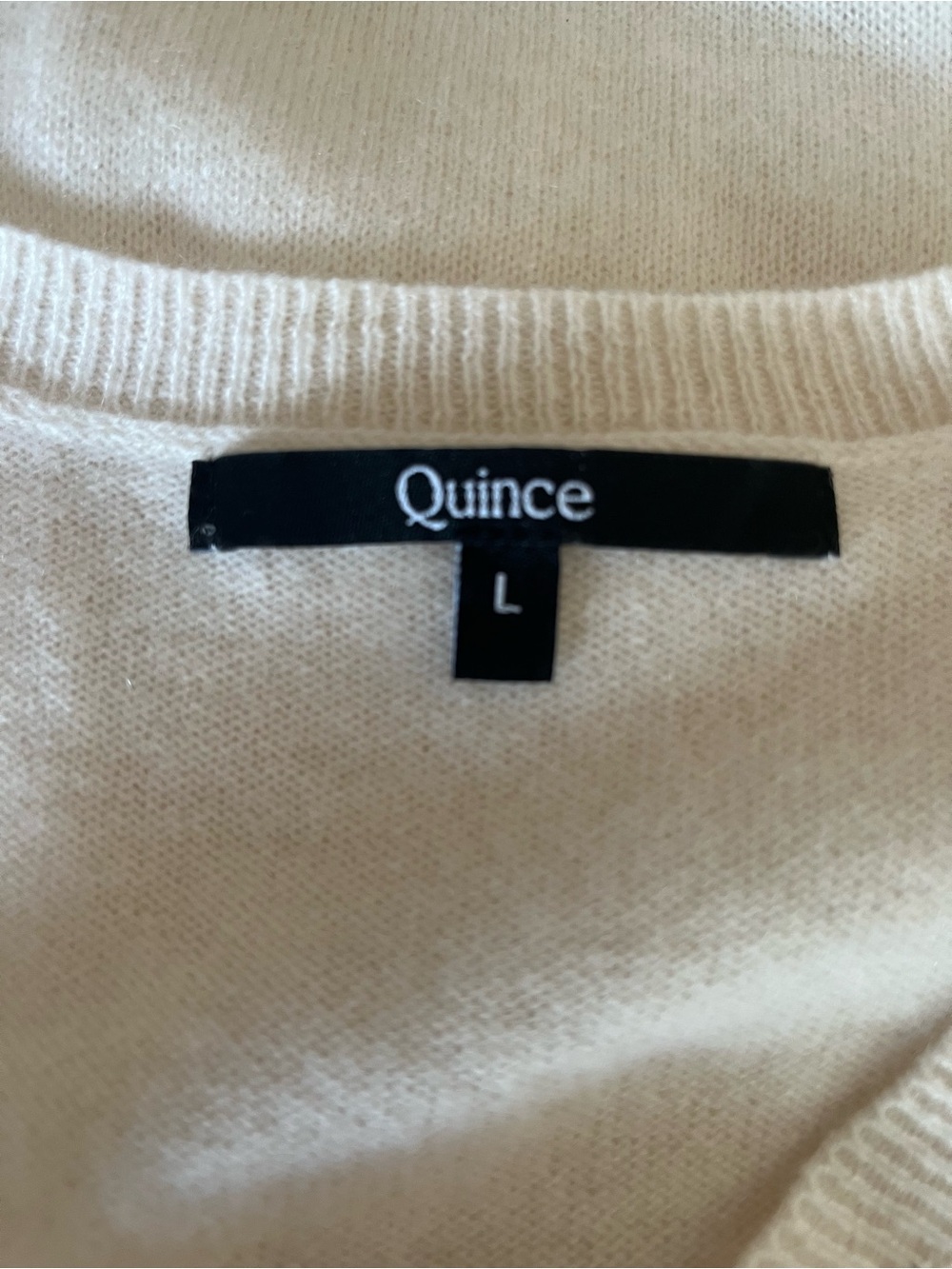 Quince Mongolian Sustainably Sourced Natural Cashmere Crewneck Sweater Ivory - Picture 6 of 9